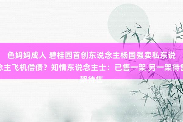 色妈妈成人 碧桂园首创东说念主杨国强卖私东说念主飞机偿债？知情东说念主士：已售一架 另一架待售