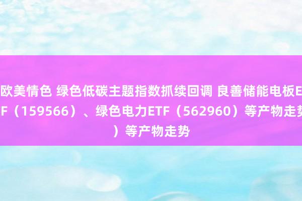 欧美情色 绿色低碳主题指数抓续回调 良善储能电板ETF（159566）、绿色电力ETF（562960）等产物走势