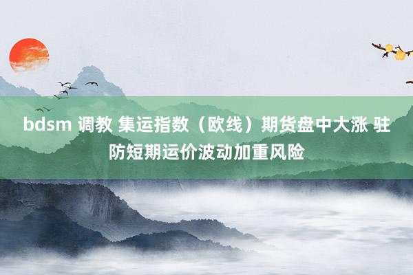 bdsm 调教 集运指数（欧线）期货盘中大涨 驻防短期运价波动加重风险