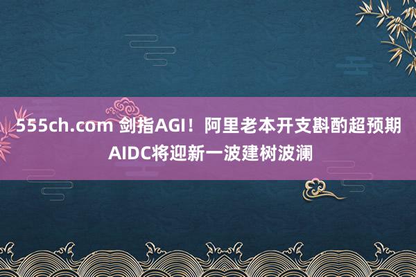555ch.com 剑指AGI！阿里老本开支斟酌超预期 AIDC将迎新一波建树波澜
