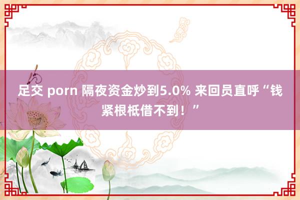 足交 porn 隔夜资金炒到5.0% 来回员直呼“钱紧根柢借不到！”